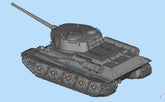 3d Printed 1/35/72 Soviet T-34M-54 Medium Tank Kit